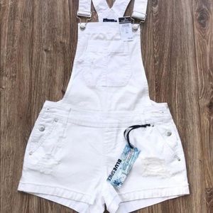 rue 21 blue spice white overalls